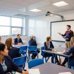 Trainee teacher participating in a classroom training session