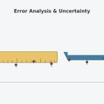 Illustration of measuring instruments beside a graph with error bars, representing error analysis and uncertainty in physics lab reports.
